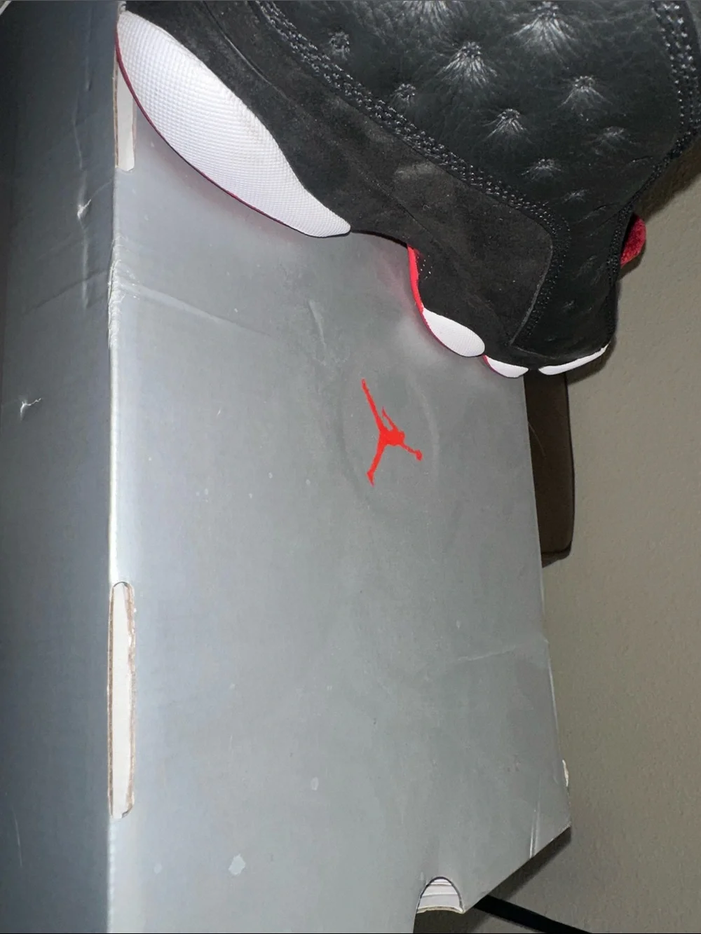 Jordan Men’s Black/White Sneakers with Red Accents